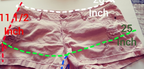 *Faded Glory Jean's Pink ripped jean shorts Size 18 B46-420 - Picture 7 of 7